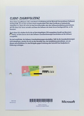 5 CAL USER / Benutzer Client Lizenz für Microsoft Windows 2016 Server OEM