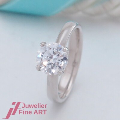 Ring - Solitaire - 1 CVD - Brilliant 1.50ct - IGI Expertise - 18K/750 White G...