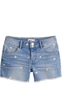 girls So favorite saw hem denim shortie shorts, daisies sz 16