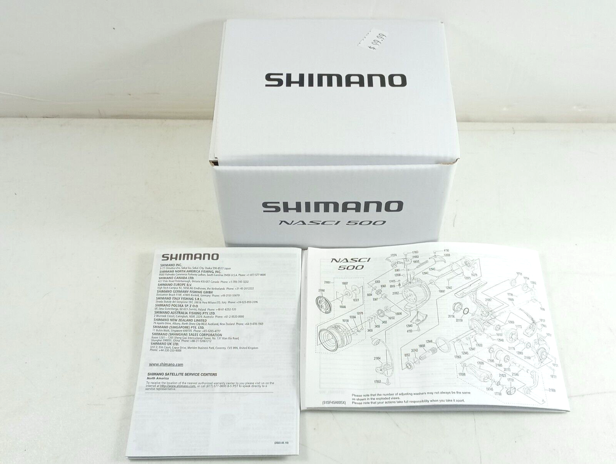 Shimano NASCI 500 Box & Manuals Only No Reel | eBay