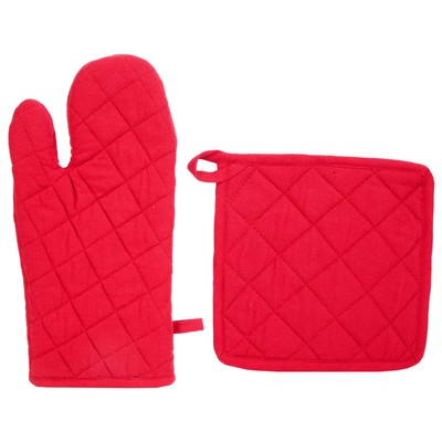 No. 918 Marrin Küchen-Set – Mini-Ofenhandschuh, Topflappen & Küchentuch, Schwarz/weiß, Hitzebeständig & Waschbar