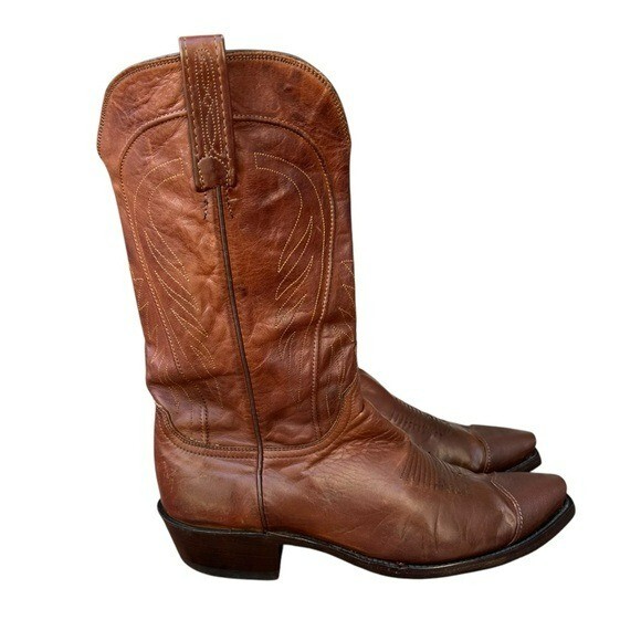 Lucchese 1883 Bart N1596 Leather Western Cowboy Boots Brown