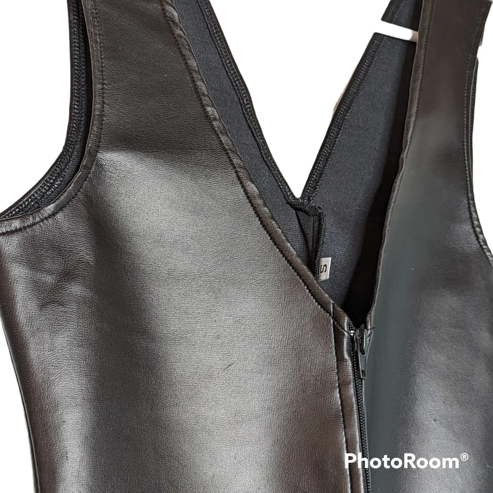 Chaleco Mujer Talla S Negro 30" Busto 26" Cintura 32" Largo Cremallera Abertura Frontal Foto 3 de 4