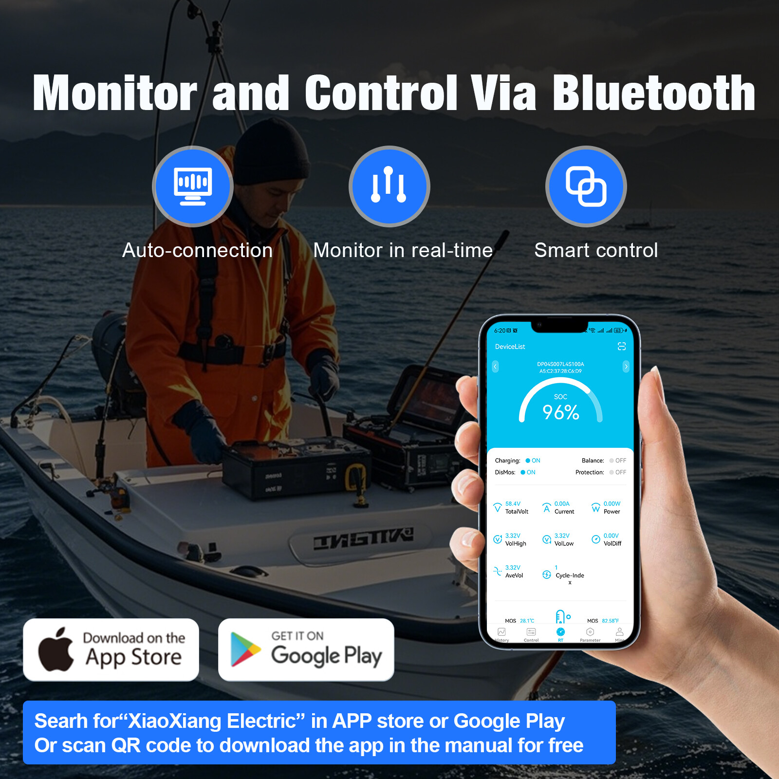 LiFePO4 48V 135Ah Golf Cart Battery Lithium Deep Cycle Bluetooth Solar Club Car