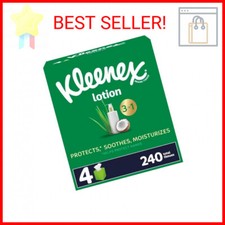 Kleenex Lotion Facial Tissues with Coconut Oil, 4 Cube Boxes, 60 Tissues Per Box