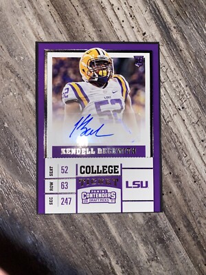 Kendell Beckwith LSU College Ticket Autograph RC 2017 Panini