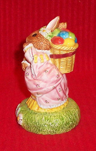 Lefton Easter Bunny Rabbit with Basket of Eggs - Picture 3 of 5
