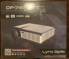 LED 4k 3Projector Lynx Optic OP-741 w & 72” Zero Edge Screen