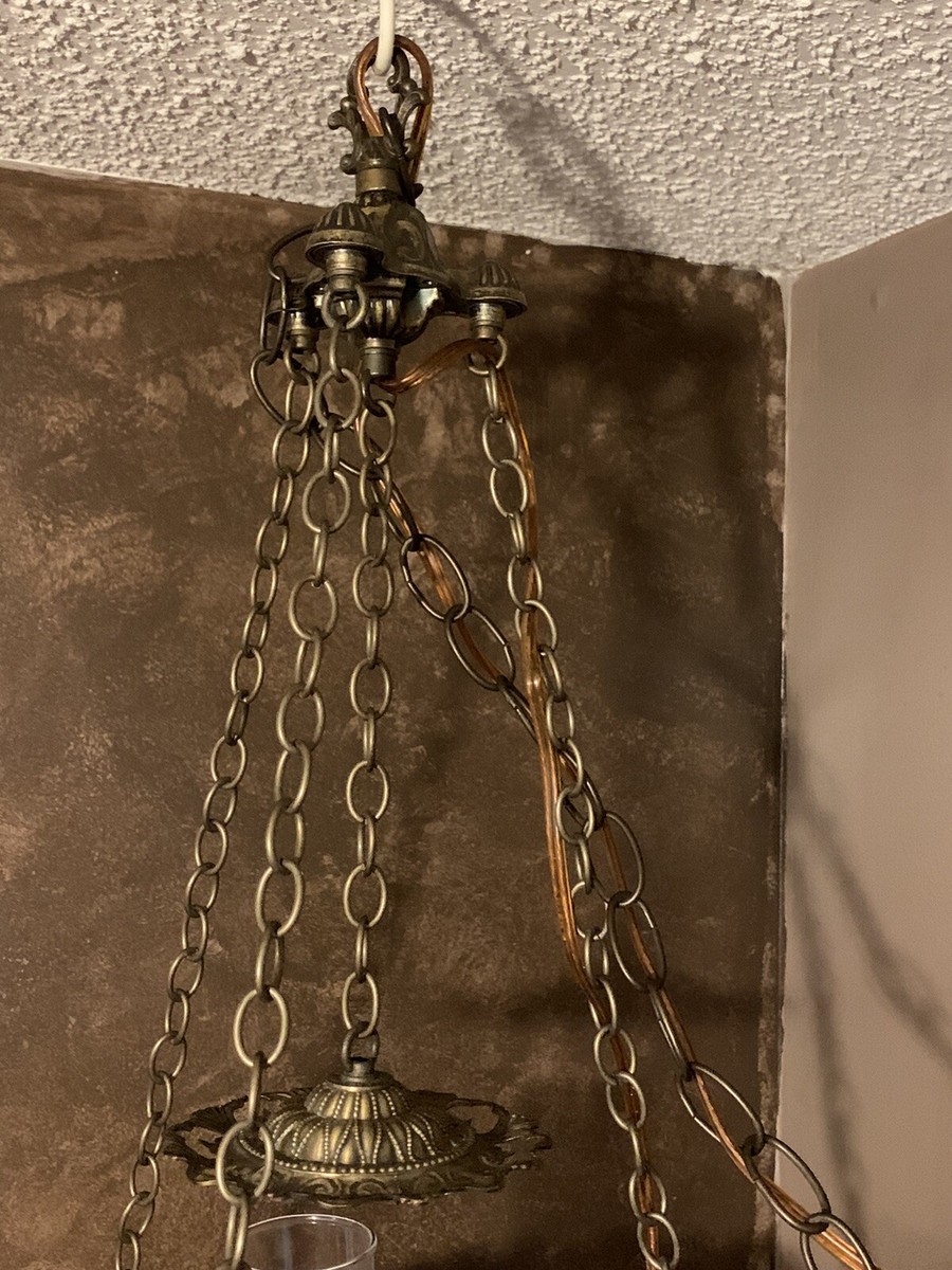 VTg 40” HANGING SWAG GONE WITH THE WIND HURRICANE VICTORIAN LAMP