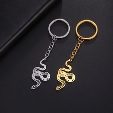 Snake Shape Keychain Guardian Animal Ouroboros Serpent Pendant Keyring Gothic