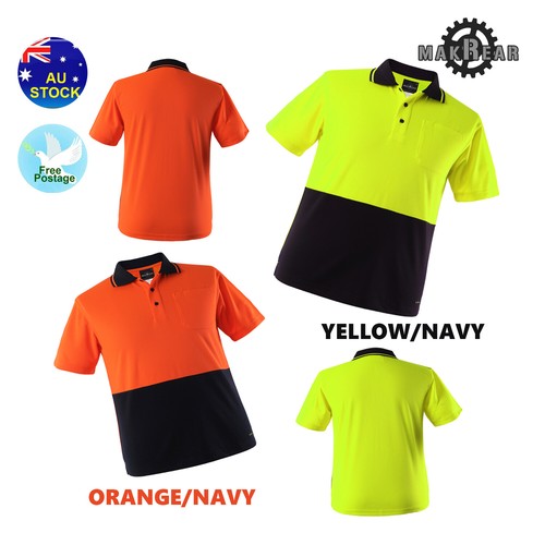 MakRear Men's Hi Vis Safety Polo Shirt 