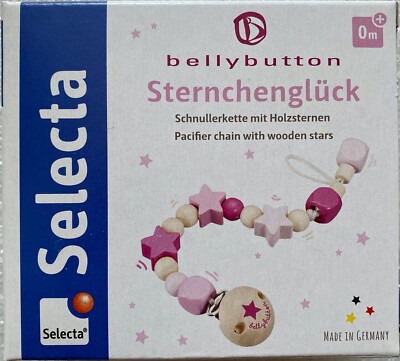 Selecta Bellybutton Star Luck Pacifier Chain Toddler Wooden Toy 64013