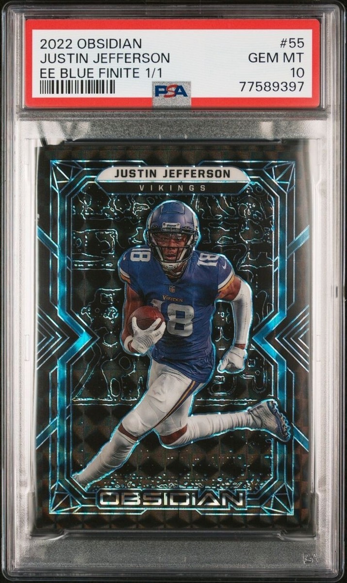 2022 Panini Obsidian - Justin Jefferson - Blue Finite 1/1 PSA 10 