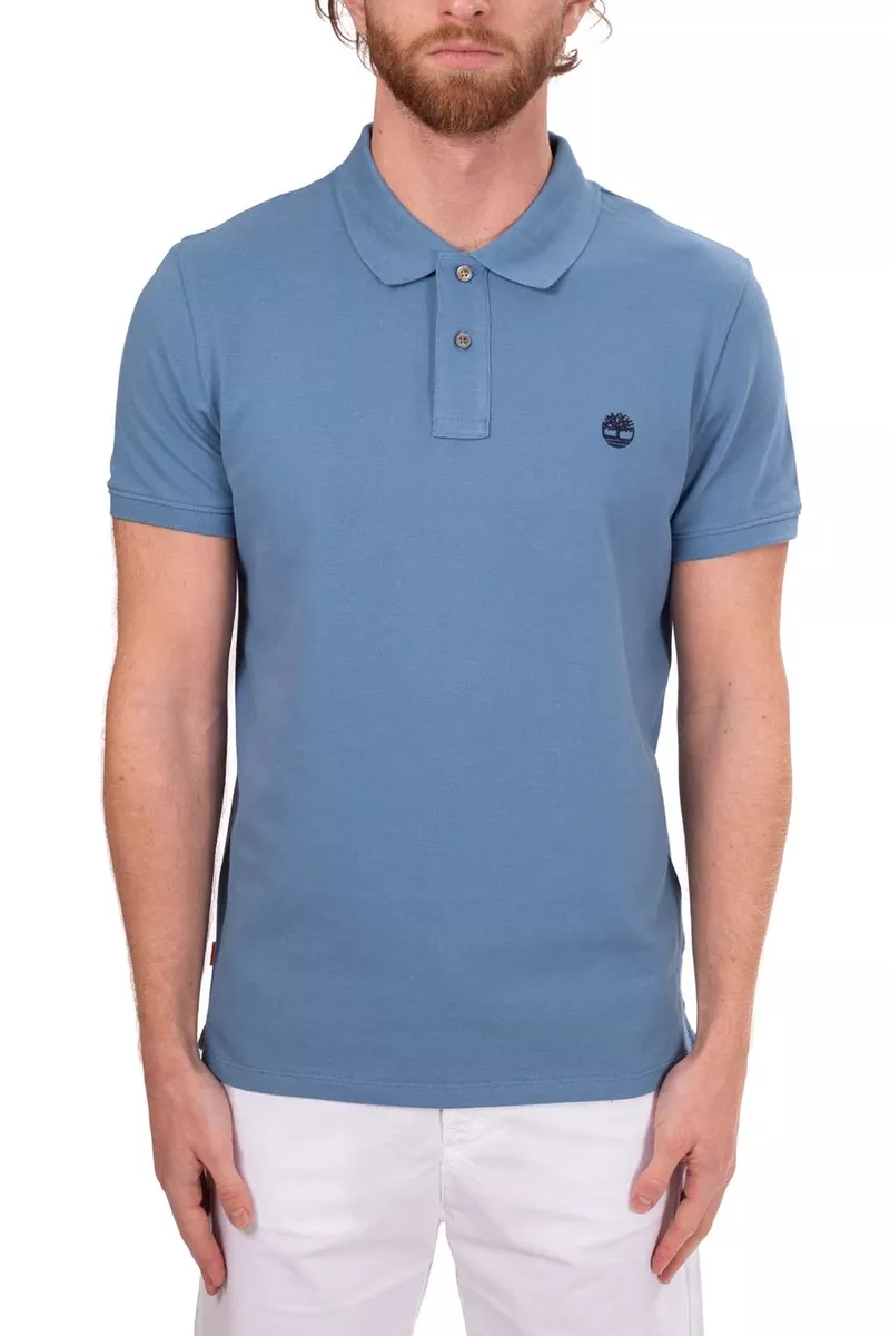 TIMBERLAND Men s regular logo polo shirt eBay