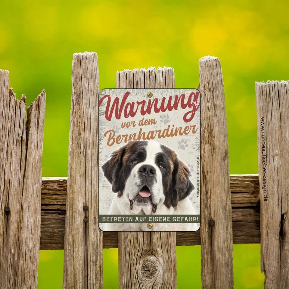 Bernhardiner Schild 15x21cm | Hundeschilder Warnung | Hunde Warnschild 31S - Image 2 of 3