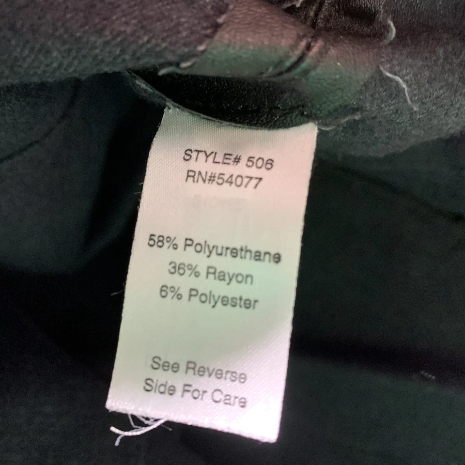 CABI top Women SZ 10 MED Black Sleeveless Faux leather Wine Roses 506 54077 zip - Image 4 of 4