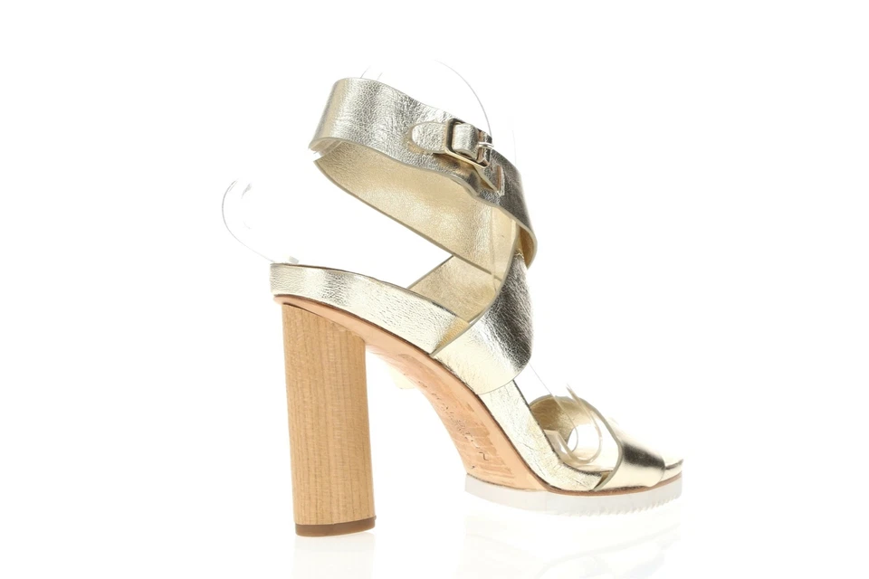 Женские кожаные сандалии-слинги Halston Heritage 250183 Nala золотистые размер 8 средние - Изображение 3 из 4