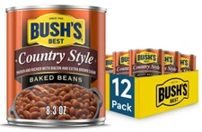 (12 Pack) Bush's Best Country Style Baked Beans with Bacon & Brown Sugar, 8.3 Oz