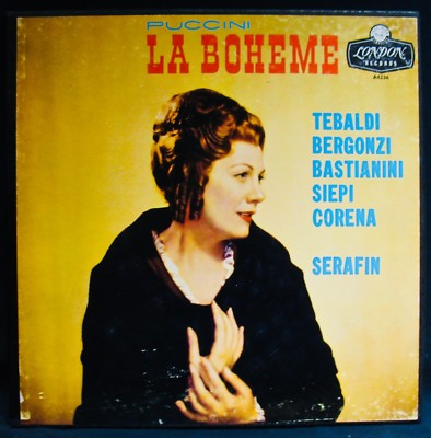 PUCCINI: LA BOHEME~Tebaldi-Serafin~LONDON #A4236~UK Import-2