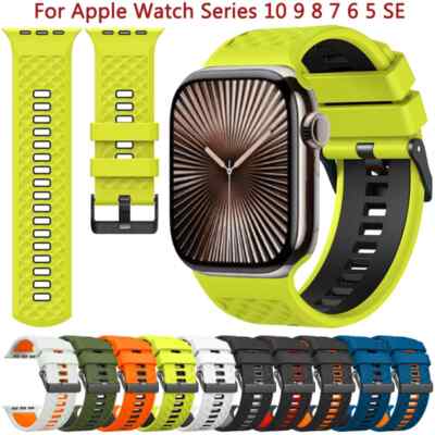 Silicone Strap for Apple Watch 10 9 8 7 6 5 SE Ultra 2 49mm 45 44 42mm 46mm Band