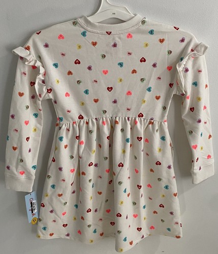 Cat & Jack - Girls Dress Size M(8)Cream With Multicolor Conversation Hearts New - Picture 5 of 5