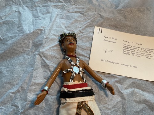 Vintage rare Ceylon doll made from coffee wood, 1940's - Picture 3 of 3