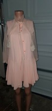 Vtg Duchmaid Lingerie Peignoir 2pc Set Lace Robe set Bridal Wedding sz s