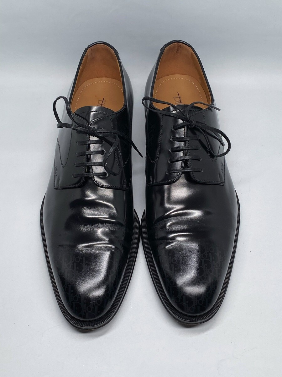 DIOR DERBY M-EXPLBOAT SHOES　42 CHRISTIAN DIOR Calfskin Mens Derby Shoes 42 Black 1682974