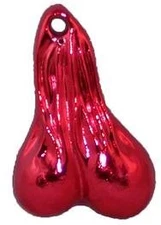 8" BULL NUT'S (RED METAL) - BIG RIG DANGLER BALLS TRUCK NUTZ