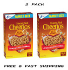 (2 PK)Honey Nut Cheerios, Heart Healthy Gluten Free Cereal, Family Size, 18.8 oz