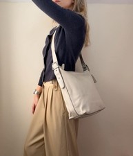 Coach Legacy Duffel Crossbody 19889 white leather hobo shoulder bag tassel