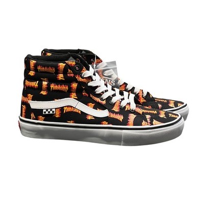 NEW Vans Skate Sk8-Hi Thrasher Mens 10 / 11.5 Wmns Black Multi Flame VN0A5FCCBML