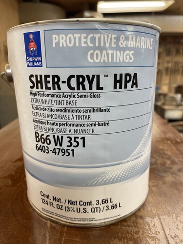 Sherwin Williams Sher-Cryl Acrylic Semi-Gloss Industrial Paint/ Extra White