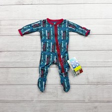 Kickee Pants Footie Pajamas Twilight Skis Ruffle Zip Sleeper Bamboo Viscose NWT