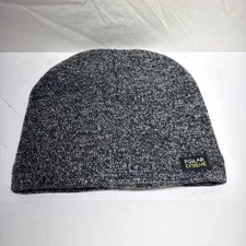 Polar Extreme One Size Fits Most Fleece Gray Black Beanie Faux Fur
