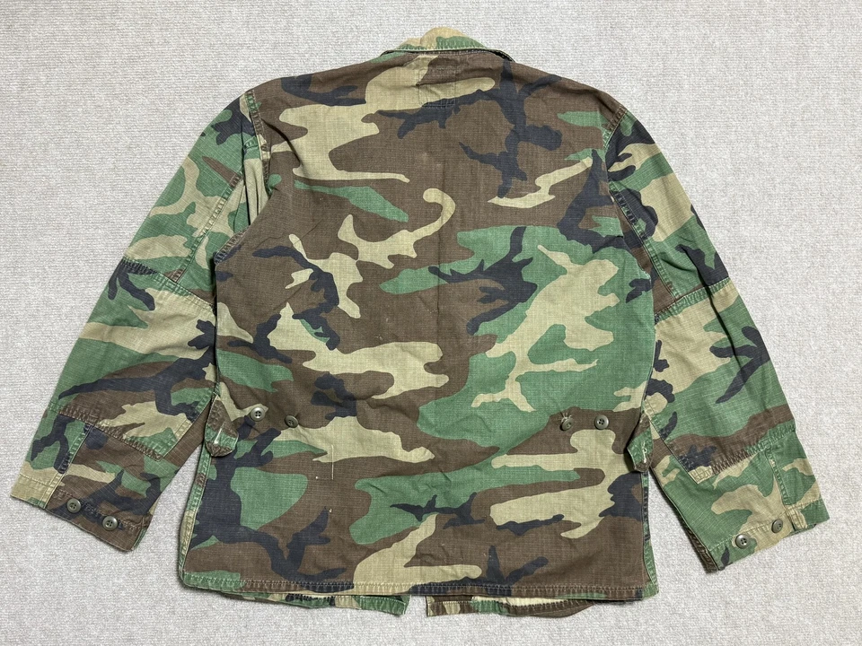 US Army BDU Jacket Mens Medium Short Woodland Camo Ripstop Hot Weather USGI Coat - Image 4 of 4