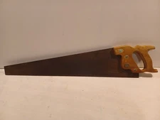 Warranted Superior Hand Saw with Wood Handle Vintage 26" Blade