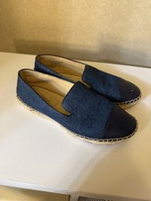 Mocasín alpargata de gamuza TALBOTS plano talla 7,5 M azul marino para mujer zapato cómodo Cottagecore