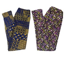 LuLaRoe OS One Size Leggings NWOT Lot of 2 Geometric Floral Prints