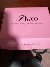 Flavco Curly Clip In Hair Extensions, 4PCS 16 Inch Chocolate Brown