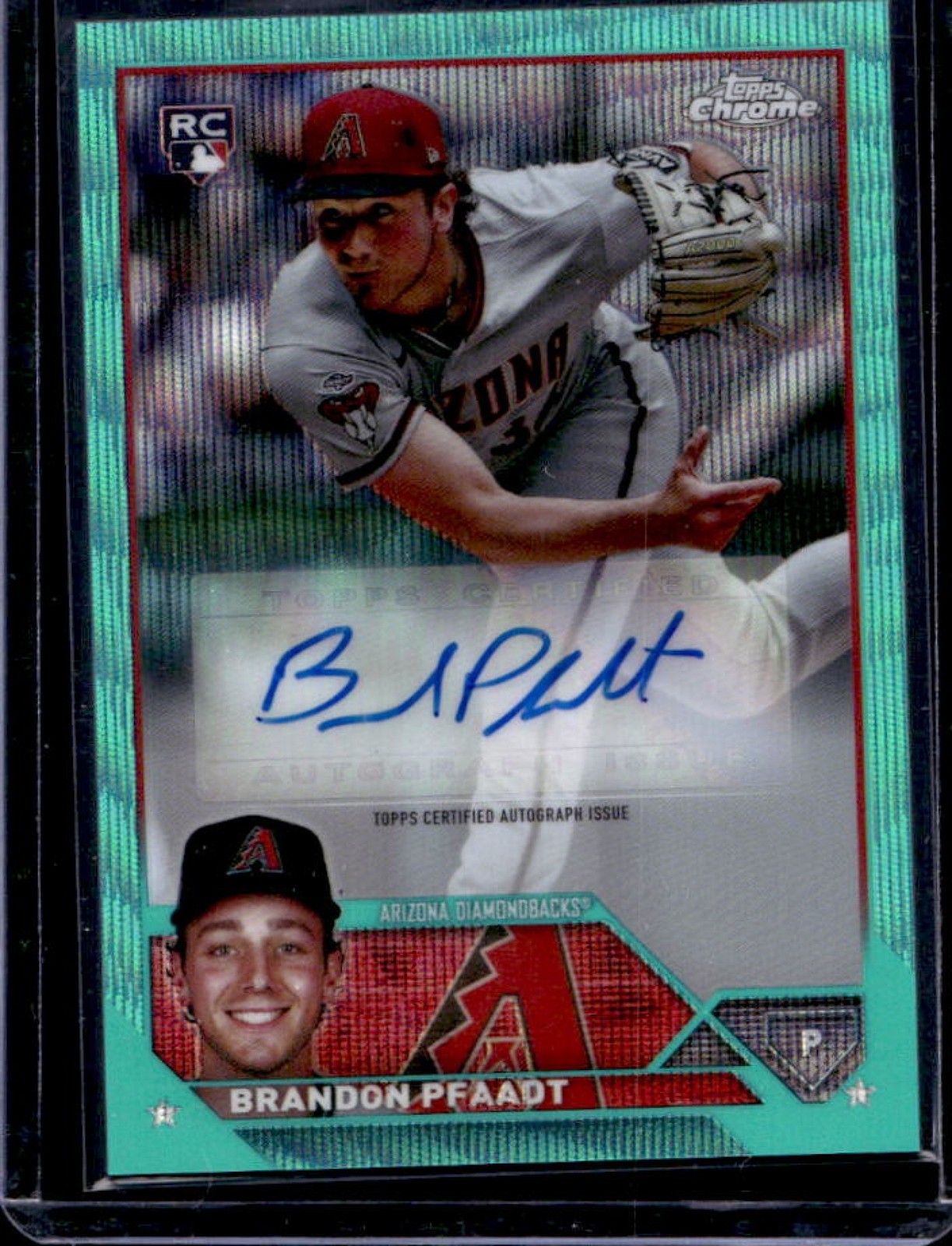 2023 Topps Chrome Update Brandon Pfaadt Auto RC Aqua Wave Refractor #/199
