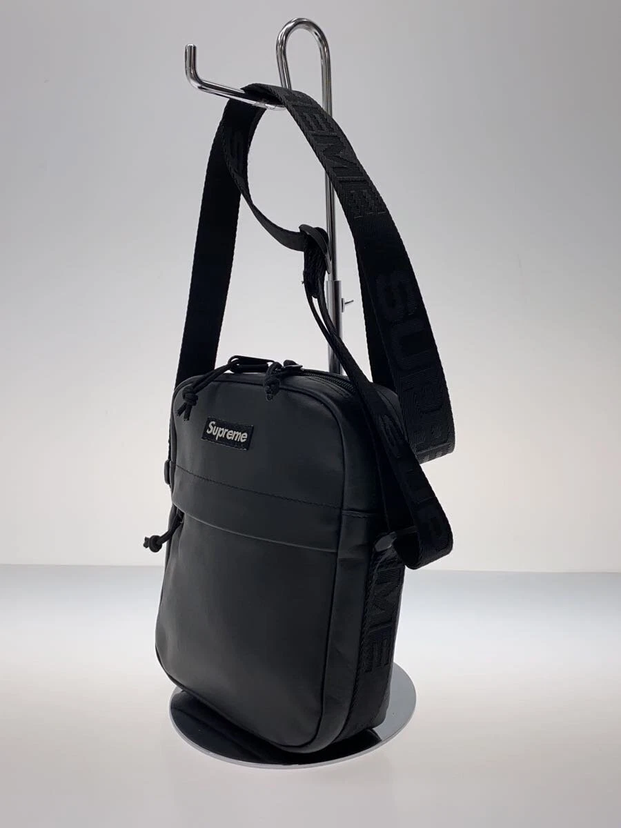 Supreme 23Fw/Sac à bandoulière en cuir/cuir/noir/plain