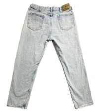 Wrangler Jeans Mens 36x32 Light Wash Denim Comfort Fit Relaxed Tapered Leg Pants