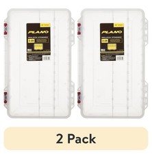  2 pack Plano ProLatch Stowaway Large Clear Organizer Tackle Box, Large, Clear