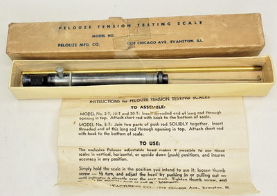 Pelouze No 2T Tension Testing Automotive Spring Scale Original Box Never Used