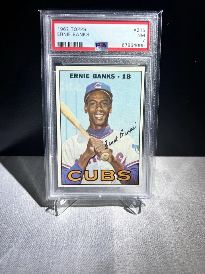 1967 Topps Baseball #215 Ernie Banks PSA 7 Chicago Cubs Legend envío gratuito Foto 2 de 4