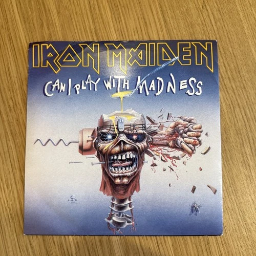 Iron Maiden Can I Play With Madness 7" Vinyl Black Paper Labels EMI Records EM49