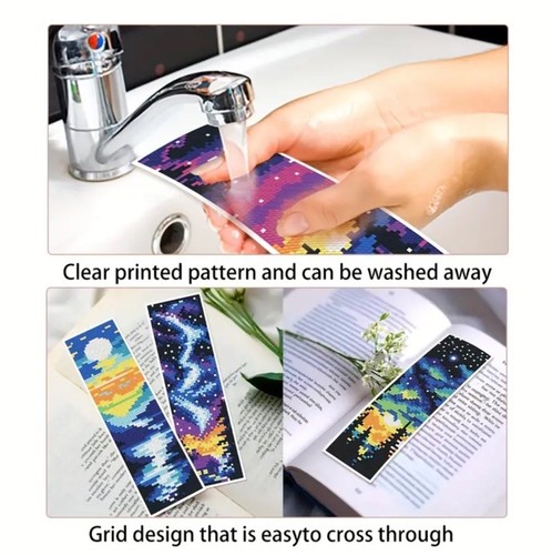 6 Pc Night Sky Sunset Northern Lights Bookmark Cross Stitch Kit cross-stitch Set - Picture 7 of 11