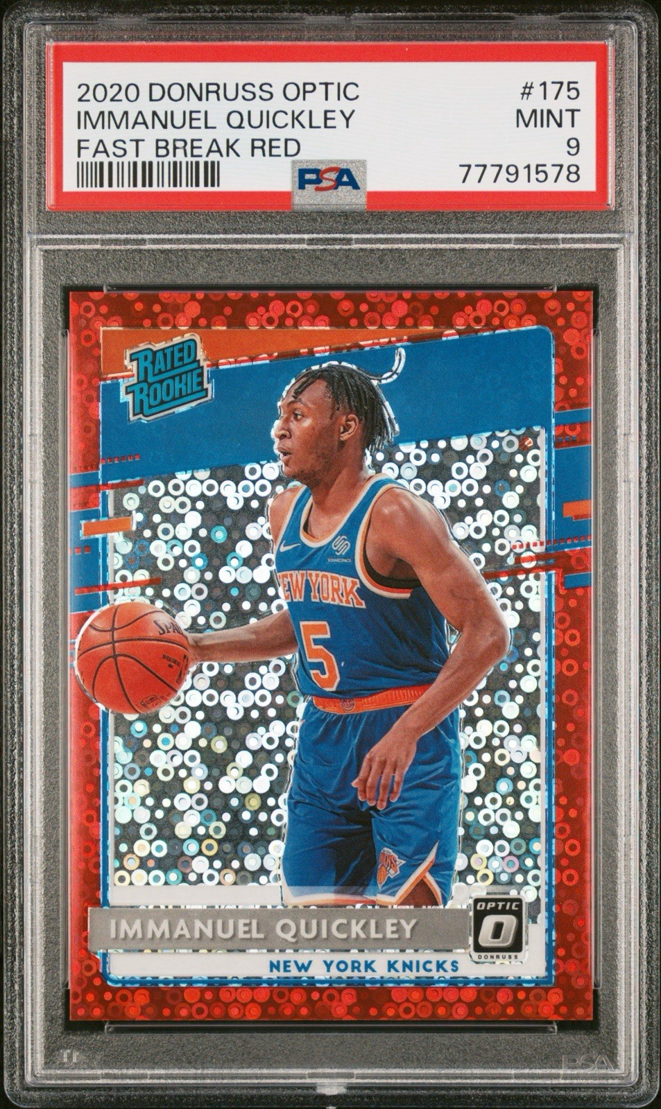 2020 PANINI DONRUSS OPTIC #175 IMMANUEL QUICKLEY FAST BREAK RED /85 PSA 9