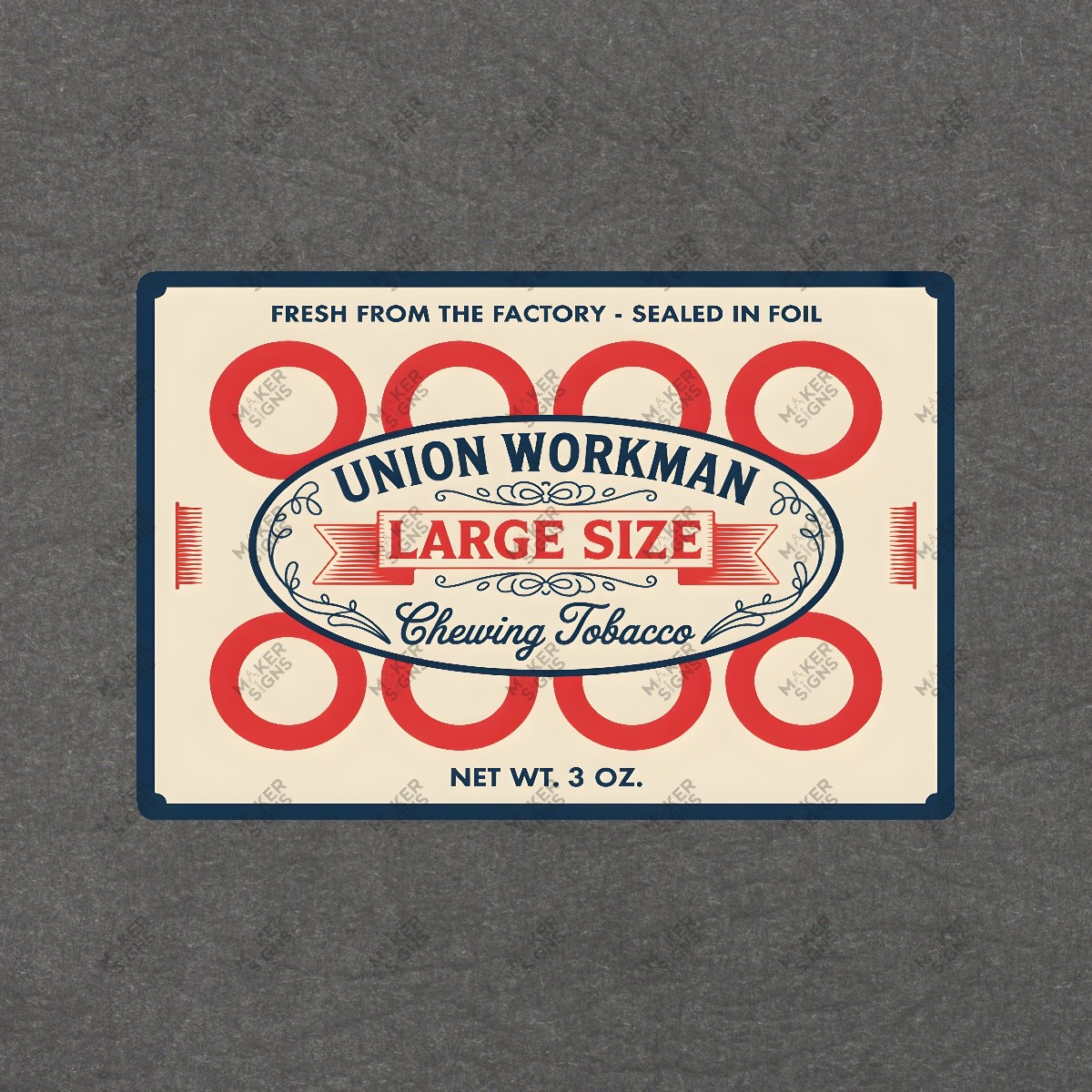 Vintage Style Union Workman Chewing Tobacco Metal Sign Farmhouse #700985